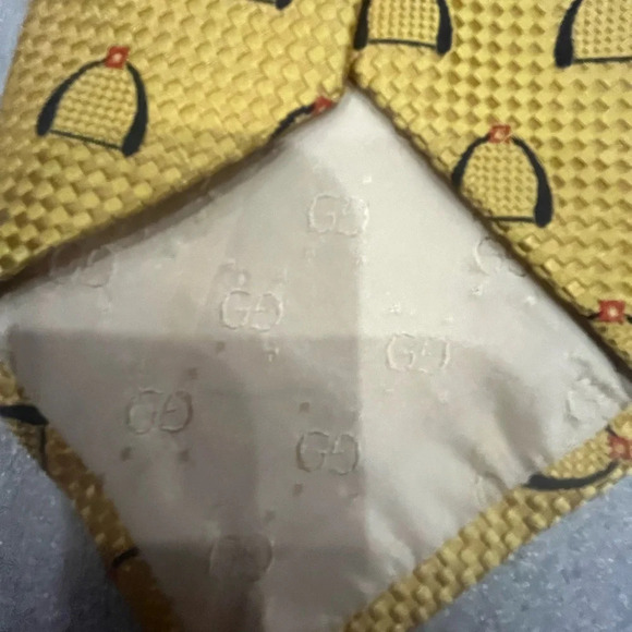Gucci Golden Woven Silk Tie Italy - Picture 4 of 5